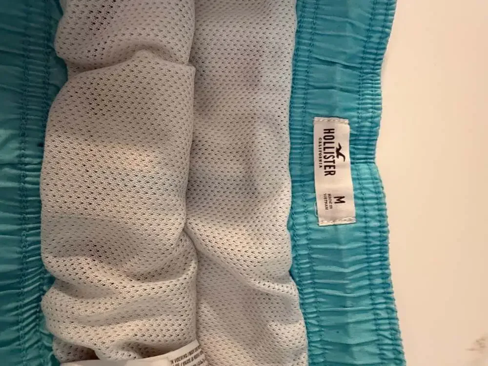 Hollister Swim Trunks Size M Cyan Blue Beach Volley Shorts
